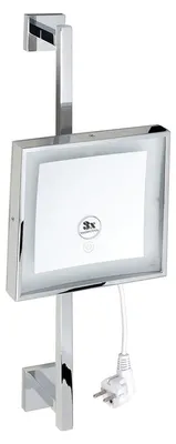 Immagine prodotto di Specchio cosmetico Bemeta con illuminazione a LED, 200 x 200 mm, ingrandimento 3x, cromato.