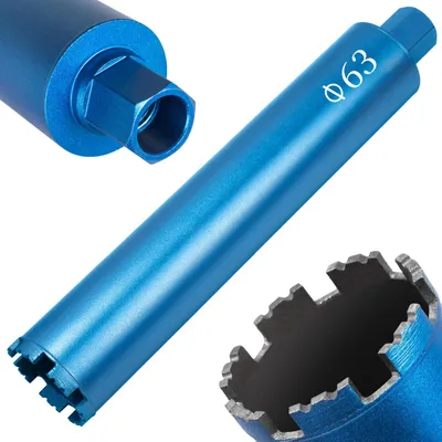 Obrázek produktu pro Diamantová jádrová vrtačka 63 mm 400 mm 11/4 UNC - Pro vrtání do betonu a zdiva - Závit 11/4 UNC - Kapalinové chlazení