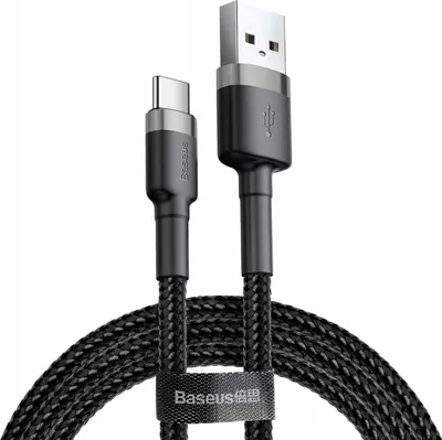 Produktbild von Baseus CATKLF-BG1, 1 m, USB A, USB C, Schwarz
