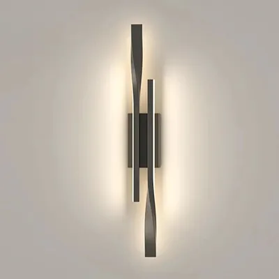 Obrázok produktu pre LED nástenné svietidlo - Moderná nástenná lampa - 16 W - 3000 K (teplá biela) - hliník - montáž na stenu - čierna