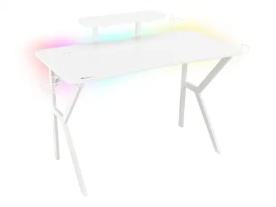 Produktbild von GENESIS Holm 320 RGB, Gerade, Rechteckige Form, MDF-Platten, Metall, Gaming, Weiß