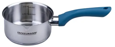 Bratpfanne Ø 12 cm, Edelstahl, Bakelit-Griff, blau, 0,55 l