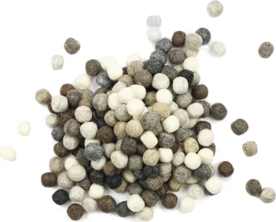 Immagine prodotto di Set - 200x palline di feltro - Tonalità naturali - Artigianato - Decorazione