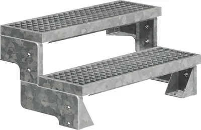 Produktbild von Dolle Außentreppe Gardentop 36-44cm Geschosshöhe mit Gitterrost 100cm breit ohne Geländer