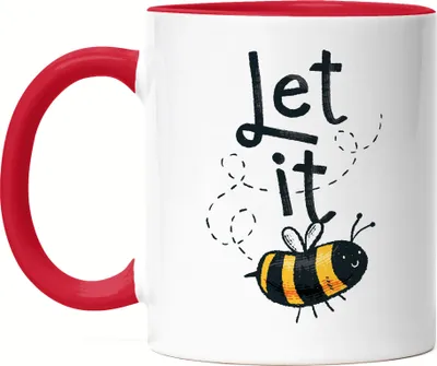 Produktbild von Let It Be(e) Tasse Rot Bienen Motiv Sumsi Loslassen Mental Health Humorvolle Geschenkidee Spruch