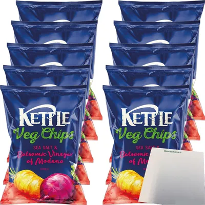 Produktbild von Kettle Chips Vegetarisch mit Balsamico Essig VPE (10x100g Packung) + usy Block