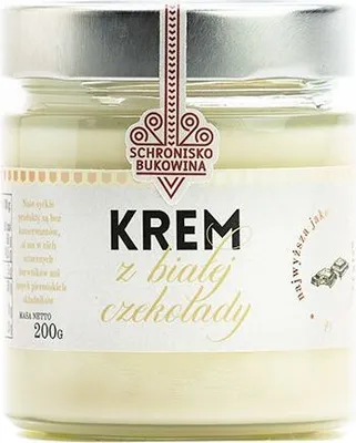 Zdjęcie produktu dla Krem z białej czekolady 200g - Schronisko Bukowina