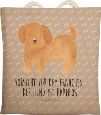 Produktbild von Mr. & Mrs. Panda Tote Bag Hund Flauschig - Hundeglück - Geschenk, Niedlich, Hundeliebe, Tasche, Stofftragetasche, Witzig, Stoffbeutel, Einkaufstasche, Beutel, Hunde