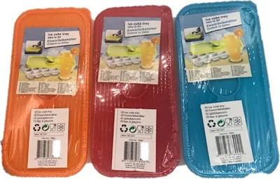 Produktbild von Eiswürfelbereiter Eiswürfelschalen mit Deckel Kunststoff, 3 Stück