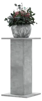 Produktbild von Pflanzenständer 2er Set, Blumenständer, Dekosäule für Pflanzen, Blumenhocker, Blumentisch, Blumentopfhalter, Betongrau 30x30x60 cm, Holzwerkstoff