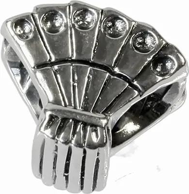 Productafbeelding van CarloBiagi bedel, charme, sieradenelement, handfannetje, 925 echt zilver, BBS143