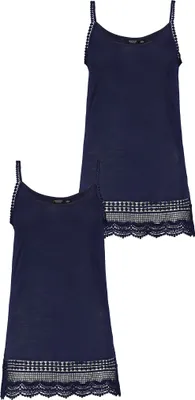 Produktbild von EIGHT 2 NINE 2er Set Kleid Spaghetti Top mit Häkelspitze und Spitzensaum Größe: XS