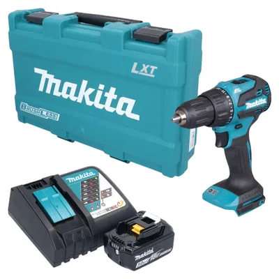 Immagine prodotto di Trapano avvitatore a percussione a batteria Makita DHP 490 RF1K 18 V 65 Nm brushless + 1 batteria da 3,0 Ah + caricabatterie + valigetta