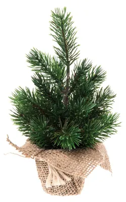 Zdjęcie produktu dla Mini choinka sztuczna w jutowej doniczce, Ø 13 x 22 cm