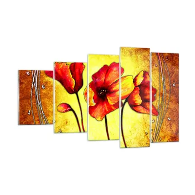 Produktbild von Bilder auf glas - Blumen Schilder Stiel Linien - 100x60cm - Glasbilder - Wandbilder - Kunstdruck - zum Aufhängen bereit - Wanddekoration aus Glas - Glas Bilder - Wandbild auf Glas - GEG100x60-0816