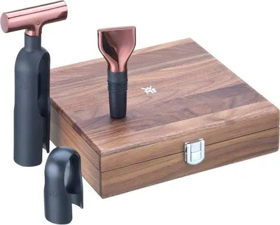Immagine prodotto di Elegante set da vino in 3 pezzi con cavatappi, coltello per pellicola, legno di noce