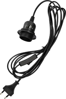 Produktbild von kwmobile E27 Lampenfassung mit Schalter - E 27 Fassung Schwarz mit 3,5m Netzkabel Schraubring Schalter - Lampenaufhängung Pendelleuchte Hängeleuchte