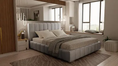 Obrázek produktu pro ADIDAR Sportovní čalouněná postel 200x200cm manželská postel dřevěný rám postel Platinium - Magic Velvet 2217