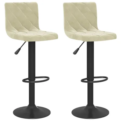 Produktbild von Barhocker Creme Samt 40 x 43 x (90-111) cm drehbar mit Fußstütze