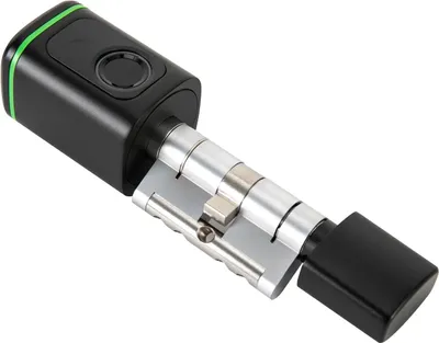 Produktbild von Smartes Fingerabdruckschloss - Schließzylinder - Schlüsselloser Zugang - 100 Fingerabdrücke - CR123A-Batterie - 100.000 Zyklen - Schwarz