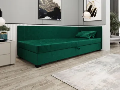 Produktbild von Gepolstertes Einzelbett 120x195 ARIADNA PLUS 1 - grün