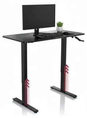 Höhenverstellbarer Schreibtisch 120x60 cm schwarz manuell