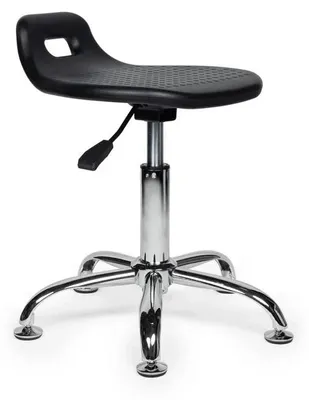 Produktbild von Ergonomischer Stehhilfe-Hocker Schwarz - Niedrig / mit Fußstütze / Standardmäßige Räder