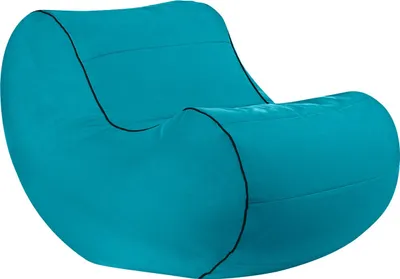 A teal bean bag chair on a white background.