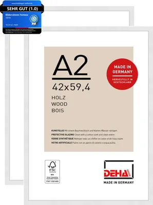 Produktbild von DEHA Design Bilderrahmen Fontana (2er Set), A2 42x59,4 cm, Holz Weiß