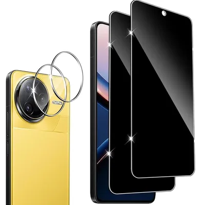 Immagine prodotto di Pellicola protettiva per Xiaomi Poco F7 Ultra/Pro, 2 protezioni per lo schermo, 2 protezioni per la fotocamera, durezza 9H, protezione della privacy anti-sbirciamento