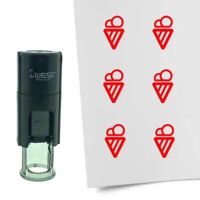 Obrázek produktu pro CombiCraft Stamp Ice Cream 10mm kulatá - červený inkoust