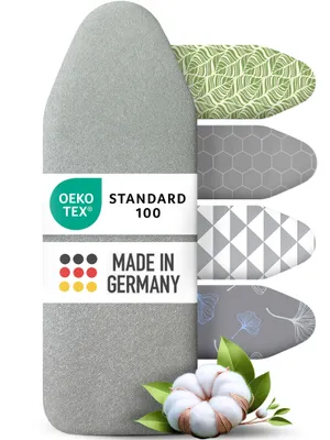 Produktbild von Germany Bügelbrettbezug 150x50 | Hitzereflektierend |  100 | für Dampfbügelstation | Bügeltischbezug Größe: XXL | Farbe: SILBER