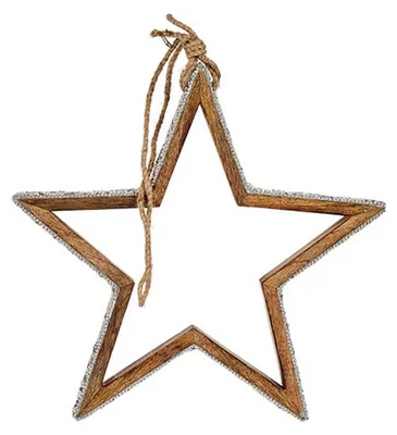 Weihnachtsdeko Holzstern mehrfarbig 56x28,5x6 cm