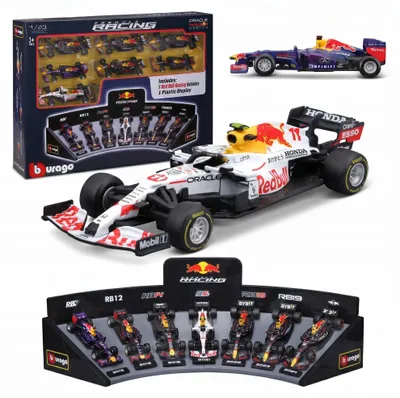 Produktbild von Bburago F1 Red Bull Racing Team 7er Set 1:43 mit elegantem Display-Ständer Sammler