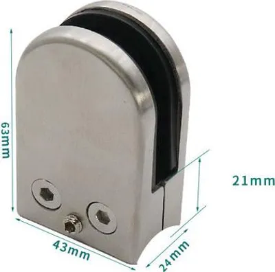 Produktbild von INF 304 Edelstahl Glasklemmen Fischmaulclip für 10-14mm Glas, 2er-Set