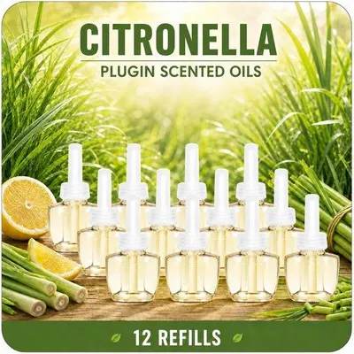 Productafbeelding van Geuroliefles navulling 12 x 19 ml - Citronella - Frisse geur - Voor geurstekers - ShopVlot