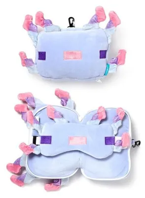 Immagine prodotto di Cuscino da viaggio Axolotl Minecraft con maschera per gli occhi
