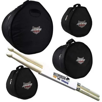 Produktbild von Ahead Armor ARSET-4 Drum Case Set mit Schlagzeugstöcken