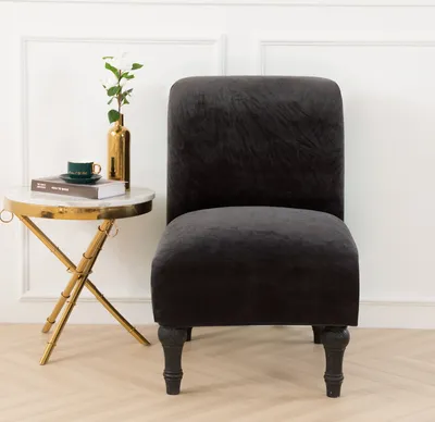 Obrázek produktu pro Bezruká židle Slipcover Stretch Velvet Elastan židle kryty židle bez židle kryty nábytku chrániče odnímatelné omyvatelné pro domácí hotel obývací pokoj (šedá)