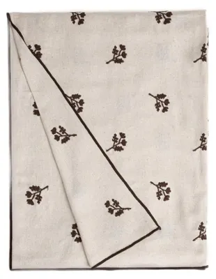 Zdjęcie produktu dla HOMLA Obrus FROID z dodatkiem lnu z haftem i ozdobną lamówką 130x180 cm