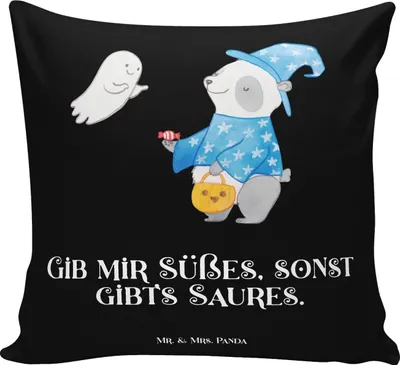 Produktbild von Mr. & Mrs. Panda kuschelkissen 40x40 Panda Zauberer - Kreidetafel - Geschenk, Kuschel Kissen, Dekoration, Deko, Trick Or Treat, zier, Halloween, Gespenst, Sofa, bedruckt