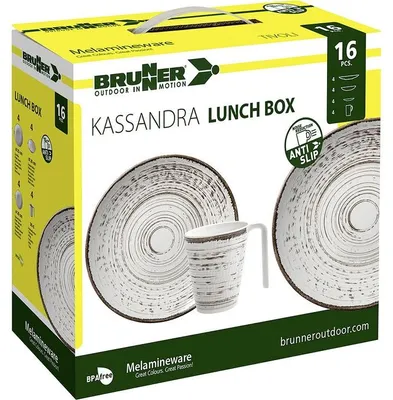 Image de Brunner Lunch Box Kassandra 16 pcs. Vaisselle en mélamine Set Camping Assiette Gobelet