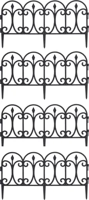 Produktbild von ProGarden Palisade Zierzaun Gartenzaun Beetzaun 60x30 cm 4 Stück