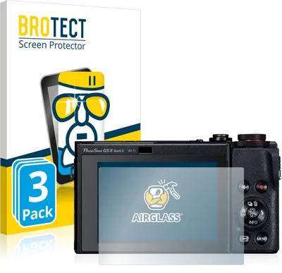 Produktbild von 3x BROTECT Schutzglas für Canon PowerShot G5 X Mark II Schutzfolie Panzer Folie Glas Display Schutz klar