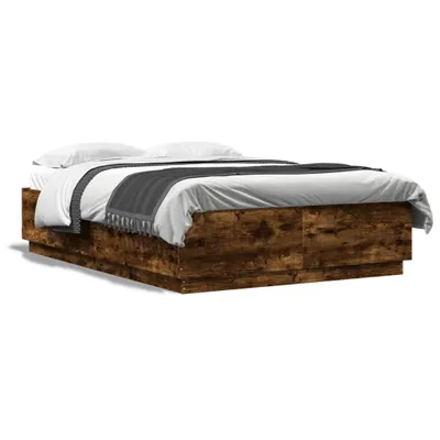 Produktbild von vidaXL Bettgestell Räuchereiche 150x200 cm Holzwerkstoff