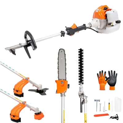 Zdjęcie produktu dla Pilarka spalinowa wielofunkcyjna 4 w 1 - silnik dwusuwowy o pojemności 52 cc - długość 120 cm - silnik spalinowy