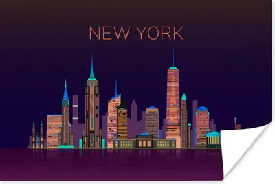 Produktbild von MuchoWow® Poster New York - Skyline - Amerika 90x60 cm - Schlafzimmer