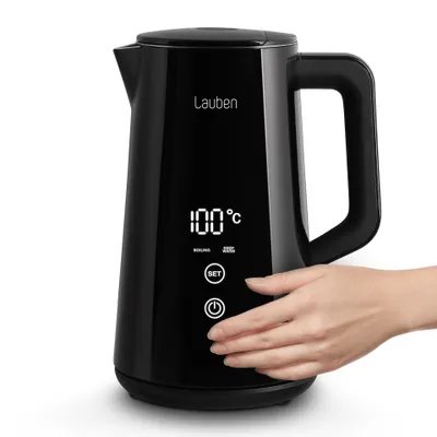 Zdjęcie produktu dla Lauben LBNEK1800BC, 1,5 l, 1800 W, Czarny, Stal nierdzewna, Regulowany termostat, Zabezpieczenie przed przegrzaniem