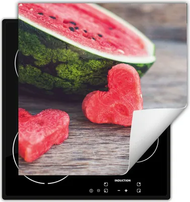 Produktbild von DarHaus Herdabdeckplatte 50x52 cm Anti Rutsch Matte Aufrollbar, Herz - Obst