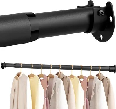 Imagen del producto de Barra extensible y ajustable de 43 a 135 cm, con accesorios de montaje, para armarios